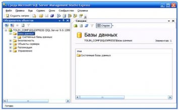 1.4. Создание базы данных в среде Microsoft SQL Server 1.4. Создание базы данных в
