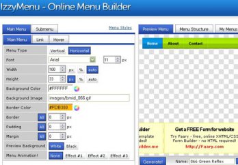 IzzyMenu-Online Menu Builder